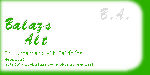 balazs alt business card